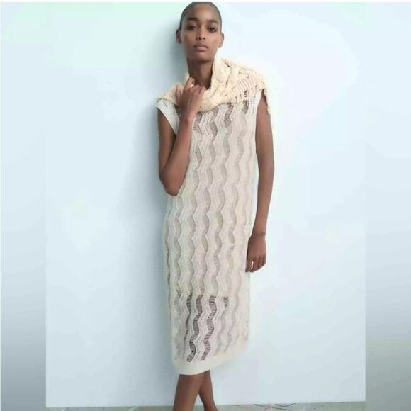 ZARA BLOGGER FAVORITE LONG KNIT TUNIC DRESS - Picture 5 of 14